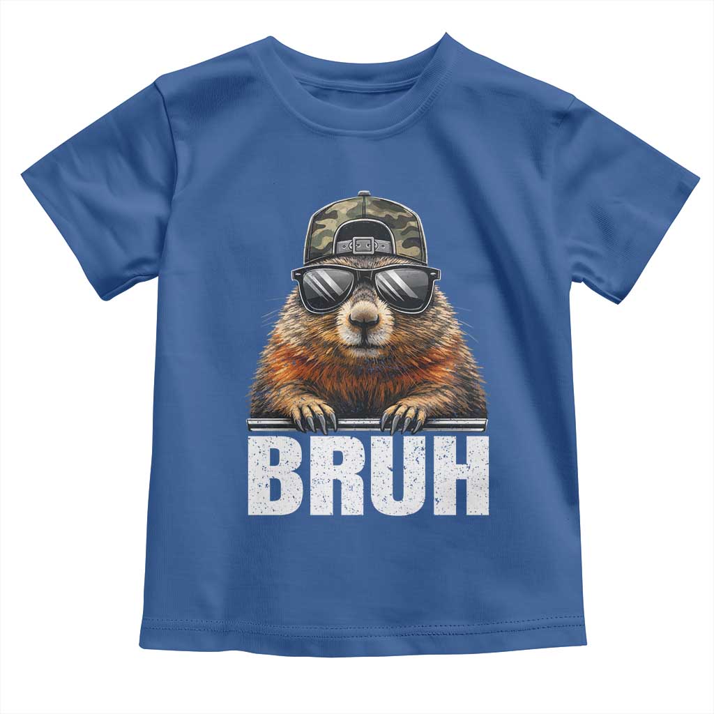 Bruh Groundhog Toddler T Shirt Funny Woodchuck Camo Hat Youth Teens Kids Slang - Wonder Print Shop