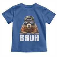 Bruh Groundhog Toddler T Shirt Funny Woodchuck Camo Hat Youth Teens Kids Slang - Wonder Print Shop