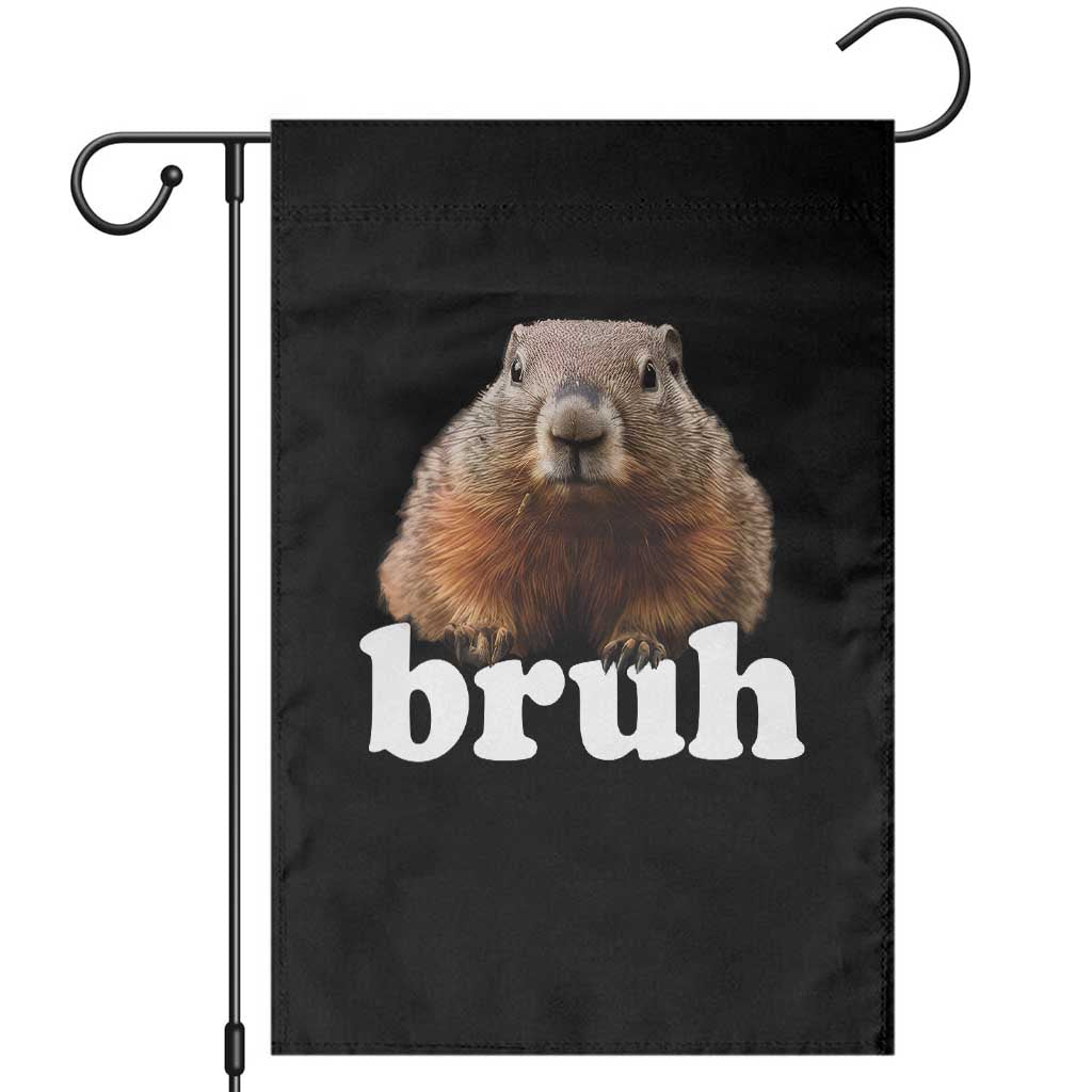 Bruh Groundhog Garden Flag Funny Woodchuck Youth Teens Kids Slang - Wonder Print Shop