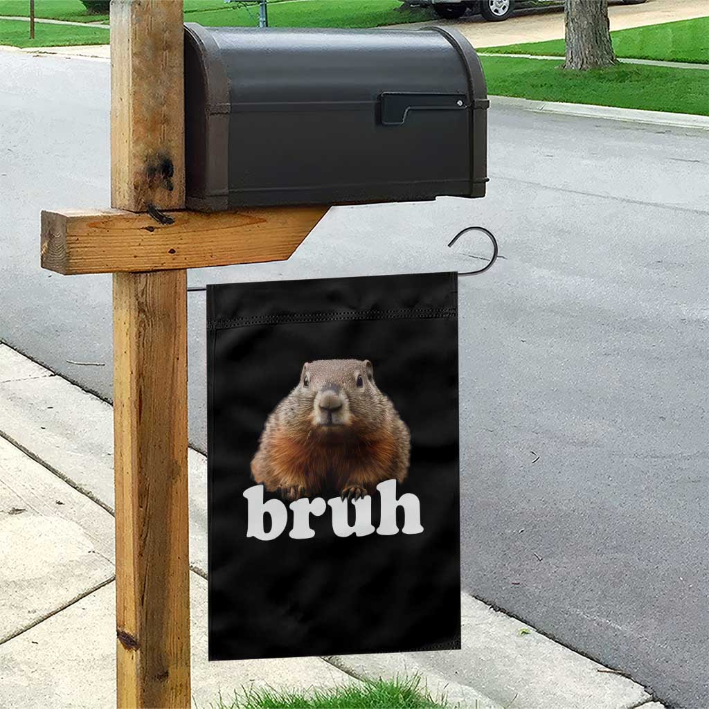 Bruh Groundhog Garden Flag Funny Woodchuck Youth Teens Kids Slang - Wonder Print Shop