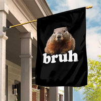 Bruh Groundhog Garden Flag Funny Woodchuck Youth Teens Kids Slang - Wonder Print Shop