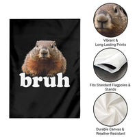 Bruh Groundhog Garden Flag Funny Woodchuck Youth Teens Kids Slang - Wonder Print Shop
