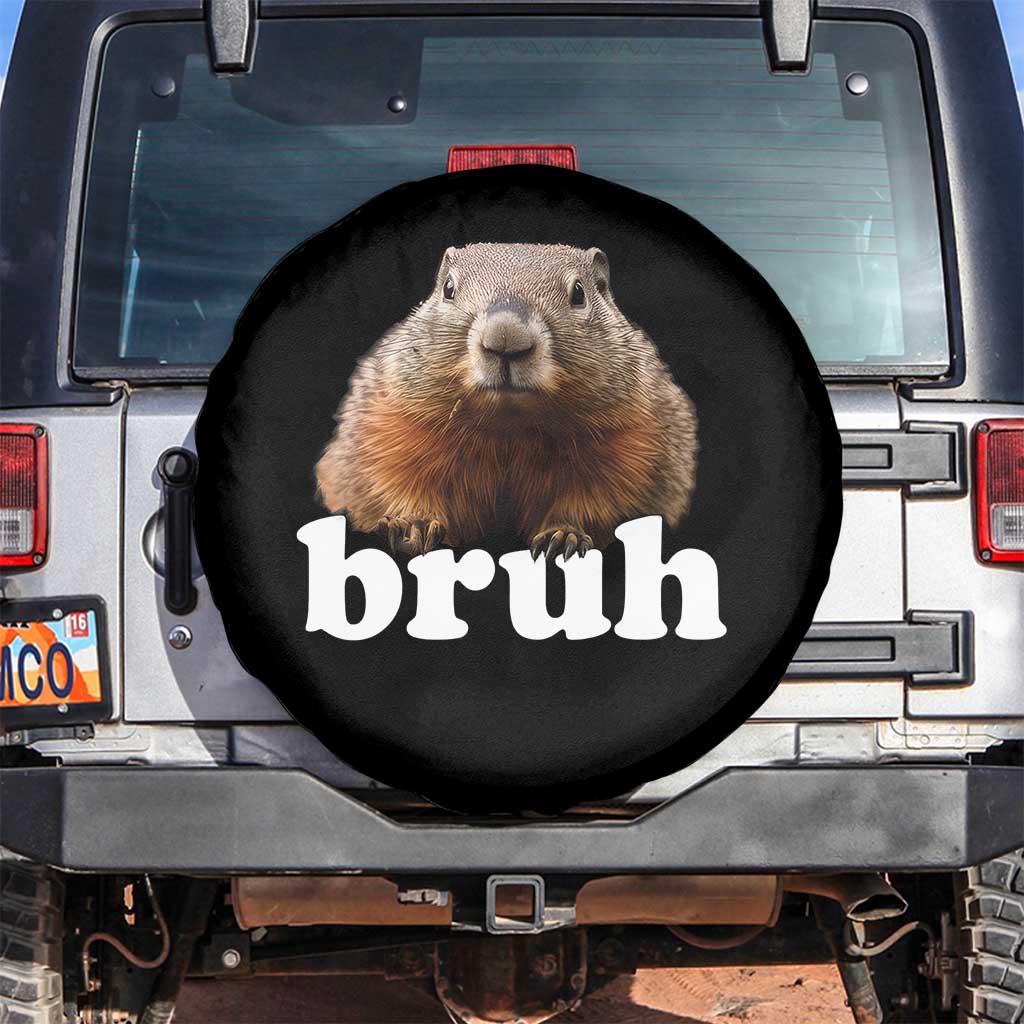 Bruh Groundhog Spare Tire Cover Funny Woodchuck Youth Teens Kids Slang - Wonder Print Shop