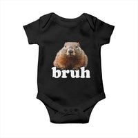 Bruh Groundhog Baby Onesie Funny Woodchuck Youth Teens Kids Slang - Wonder Print Shop