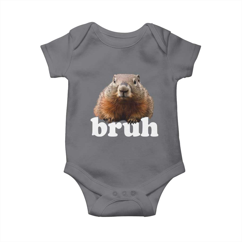 Bruh Groundhog Baby Onesie Funny Woodchuck Youth Teens Kids Slang - Wonder Print Shop