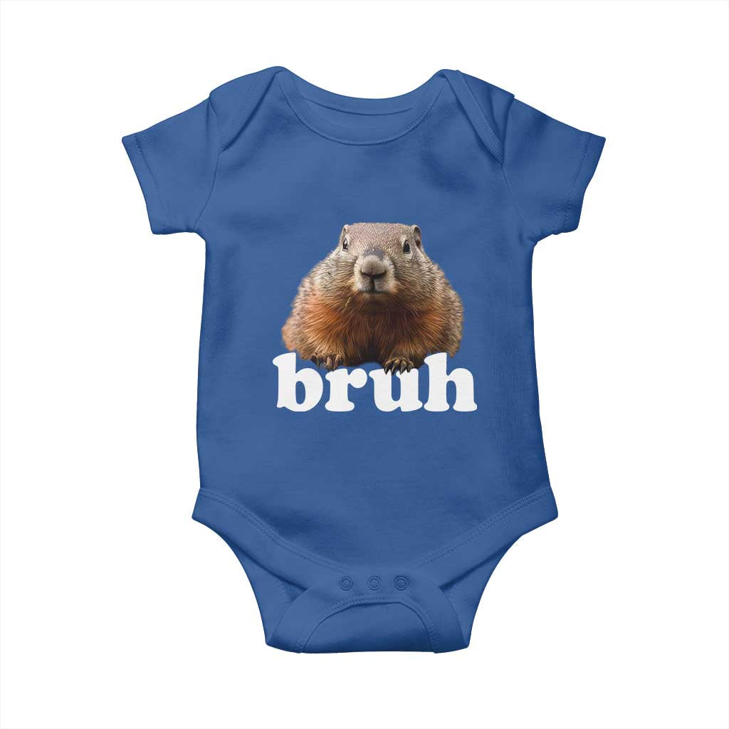 Bruh Groundhog Baby Onesie Funny Woodchuck Youth Teens Kids Slang - Wonder Print Shop