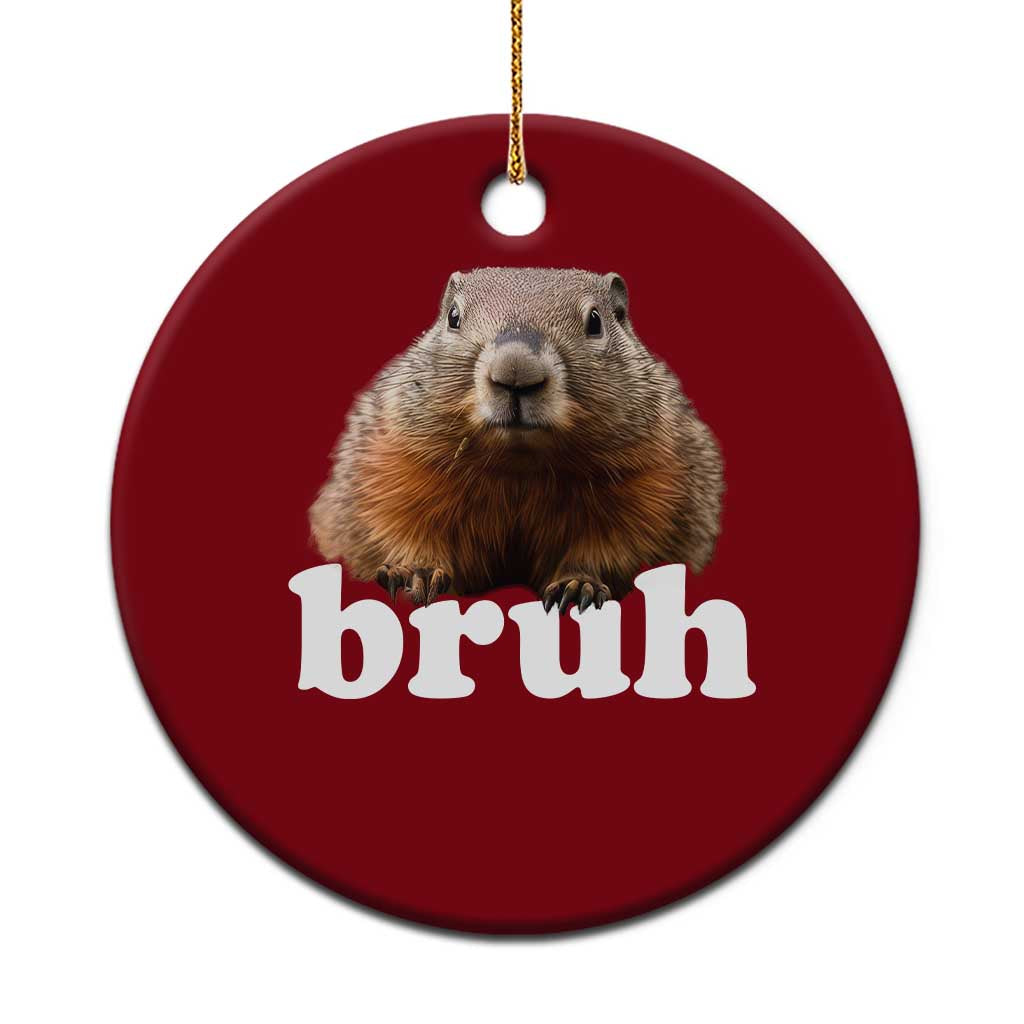 Bruh Groundhog Ceramic Ornament Funny Woodchuck Youth Teens Kids Slang - Wonder Print Shop
