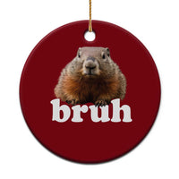 Bruh Groundhog Ceramic Ornament Funny Woodchuck Youth Teens Kids Slang - Wonder Print Shop