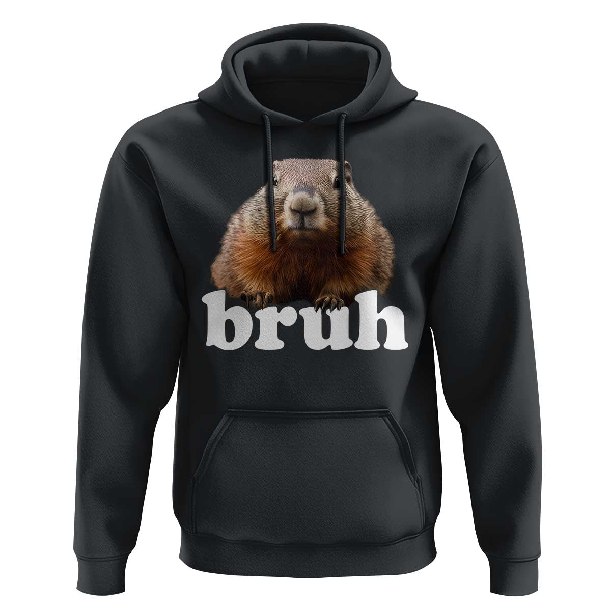 Bruh Groundhog Hoodie Funny Woodchuck Youth Teens Kids Slang - Wonder Print Shop