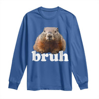 Bruh Groundhog Long Sleeve Shirt Funny Woodchuck Youth Teens Kids Slang - Wonder Print Shop