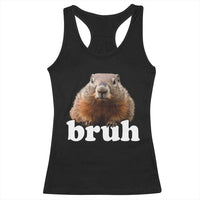 Bruh Groundhog Racerback Tank Top Funny Woodchuck Youth Teens Kids Slang - Wonder Print Shop