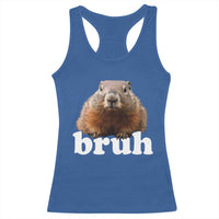 Bruh Groundhog Racerback Tank Top Funny Woodchuck Youth Teens Kids Slang - Wonder Print Shop