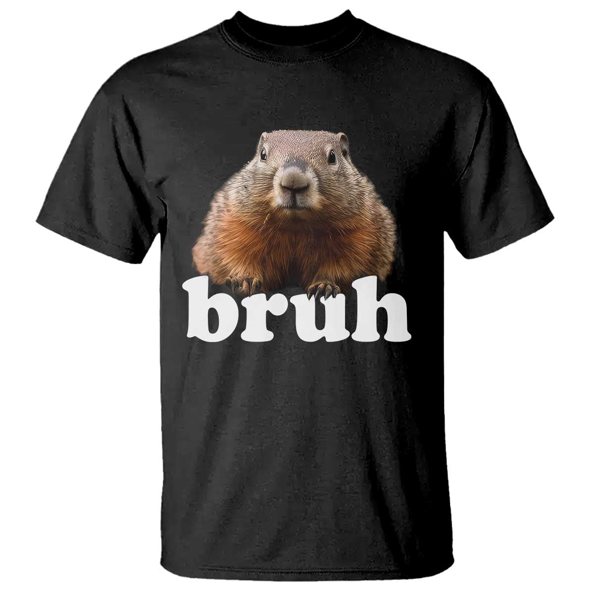 Bruh Groundhog T Shirt Funny Woodchuck Youth Teens Kids Slang - Wonder Print Shop