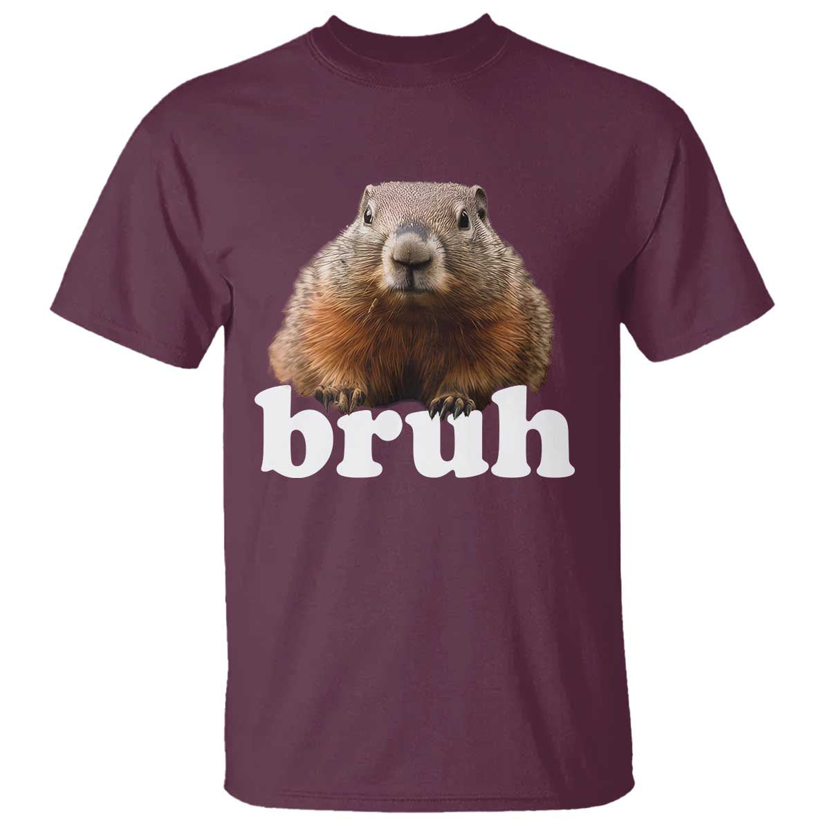 Bruh Groundhog T Shirt Funny Woodchuck Youth Teens Kids Slang - Wonder Print Shop