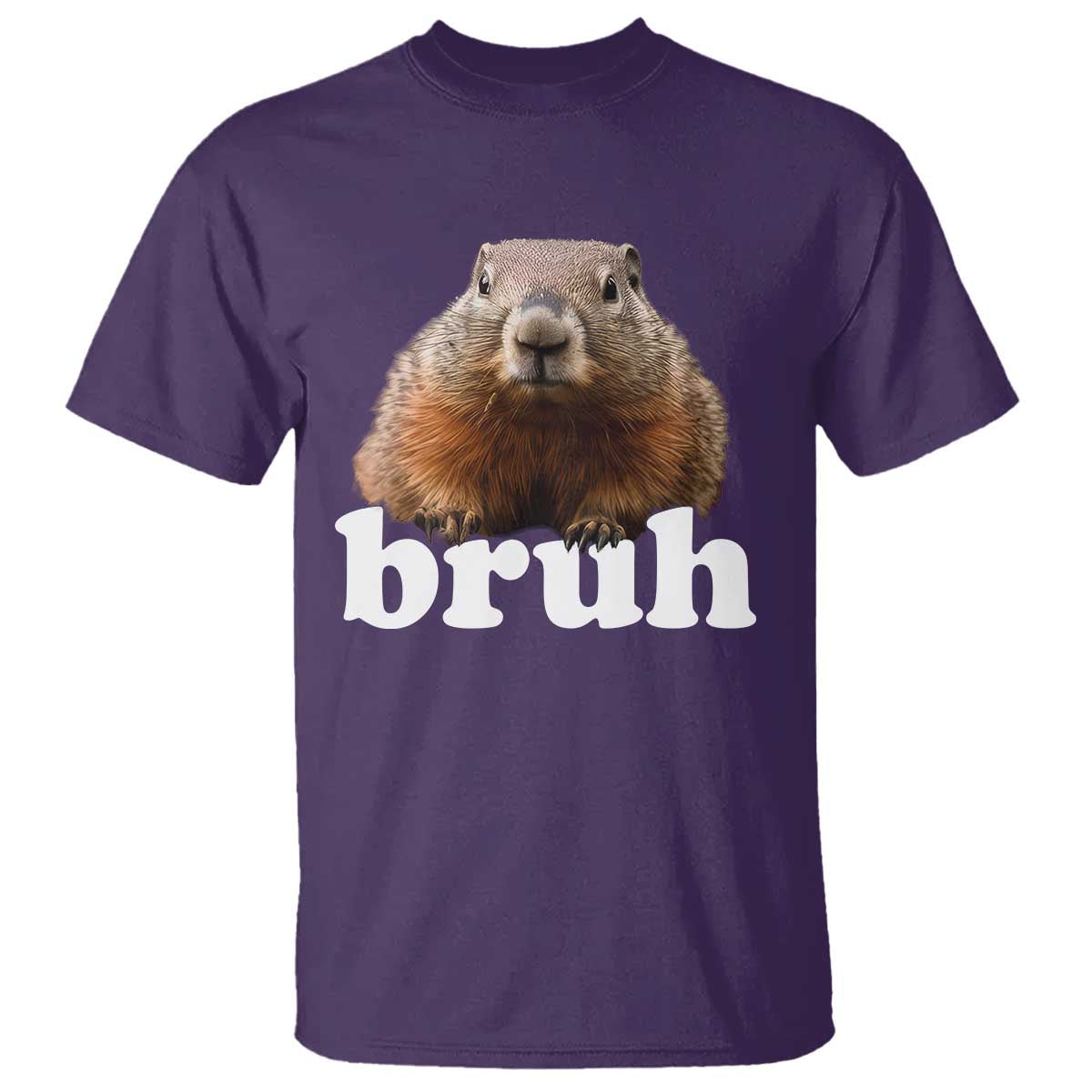 Bruh Groundhog T Shirt Funny Woodchuck Youth Teens Kids Slang - Wonder Print Shop