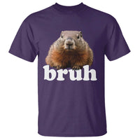 Bruh Groundhog T Shirt Funny Woodchuck Youth Teens Kids Slang - Wonder Print Shop