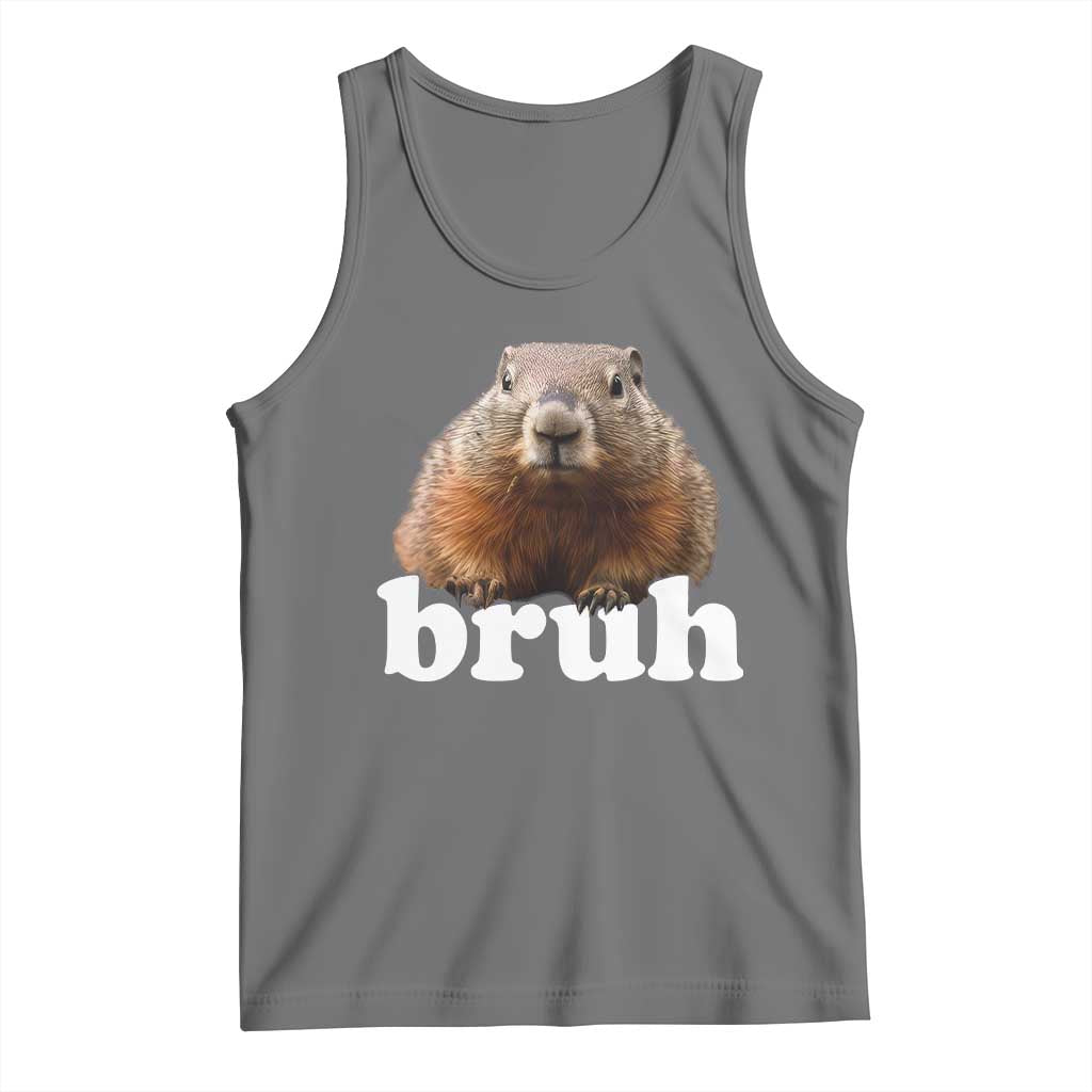 Bruh Groundhog Tank Top Funny Woodchuck Youth Teens Kids Slang - Wonder Print Shop
