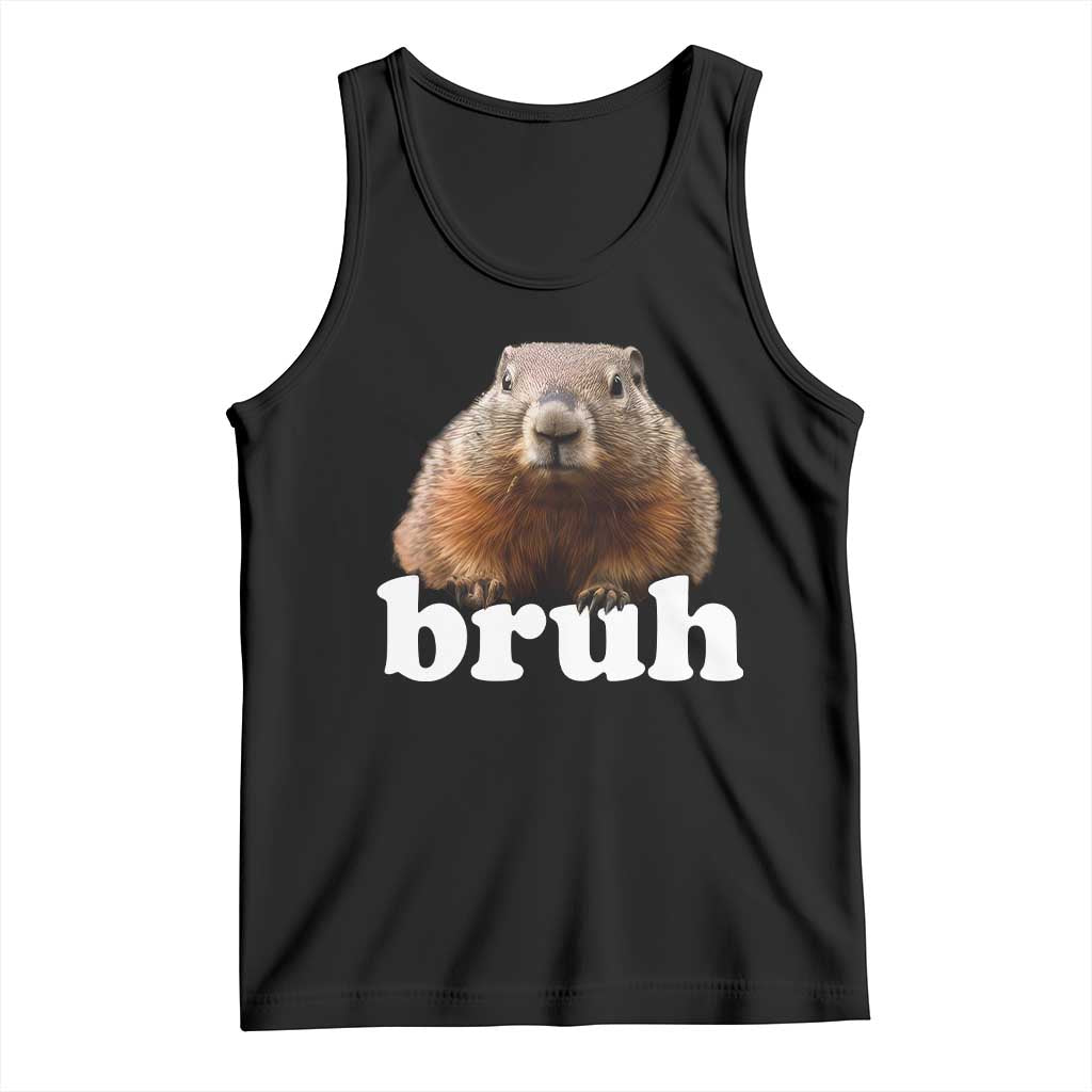 Bruh Groundhog Tank Top Funny Woodchuck Youth Teens Kids Slang - Wonder Print Shop