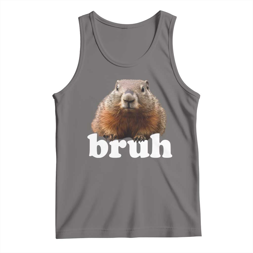 Bruh Groundhog Tank Top Funny Woodchuck Youth Teens Kids Slang - Wonder Print Shop