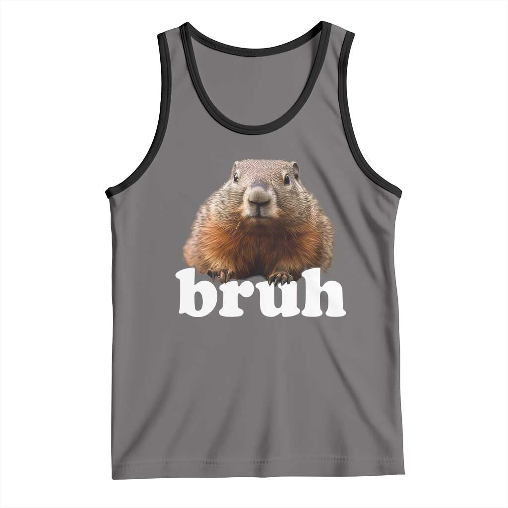 Bruh Groundhog Tank Top Funny Woodchuck Youth Teens Kids Slang - Wonder Print Shop