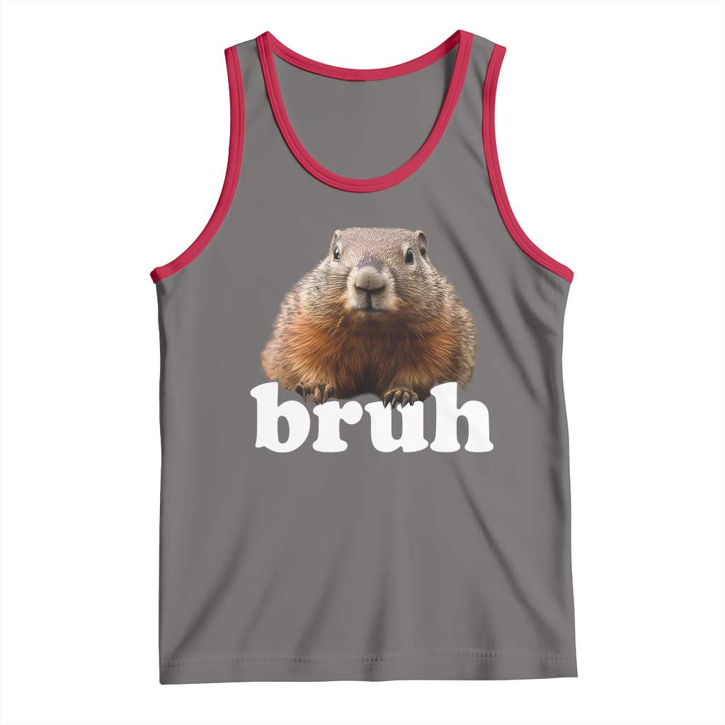 Bruh Groundhog Tank Top Funny Woodchuck Youth Teens Kids Slang - Wonder Print Shop