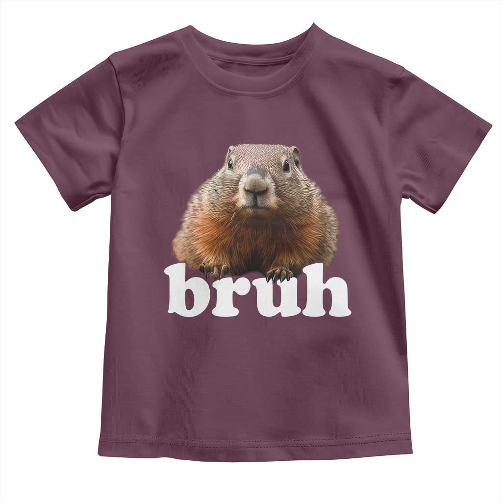 Bruh Groundhog Toddler T Shirt Funny Woodchuck Youth Teens Kids Slang - Wonder Print Shop