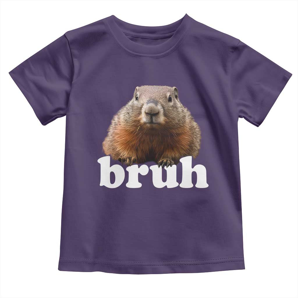 Bruh Groundhog Toddler T Shirt Funny Woodchuck Youth Teens Kids Slang - Wonder Print Shop