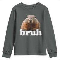 Bruh Groundhog Youth Sweatshirt Funny Woodchuck Youth Teens Kids Slang - Wonder Print Shop