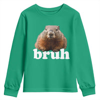 Bruh Groundhog Youth Sweatshirt Funny Woodchuck Youth Teens Kids Slang - Wonder Print Shop