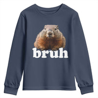 Bruh Groundhog Youth Sweatshirt Funny Woodchuck Youth Teens Kids Slang - Wonder Print Shop