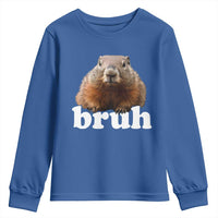 Bruh Groundhog Youth Sweatshirt Funny Woodchuck Youth Teens Kids Slang - Wonder Print Shop
