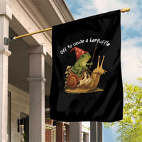 Whimsical Frog Wizard Meme Garden Flag Off to Cause A Kerfuffle - Wonder Print Shop