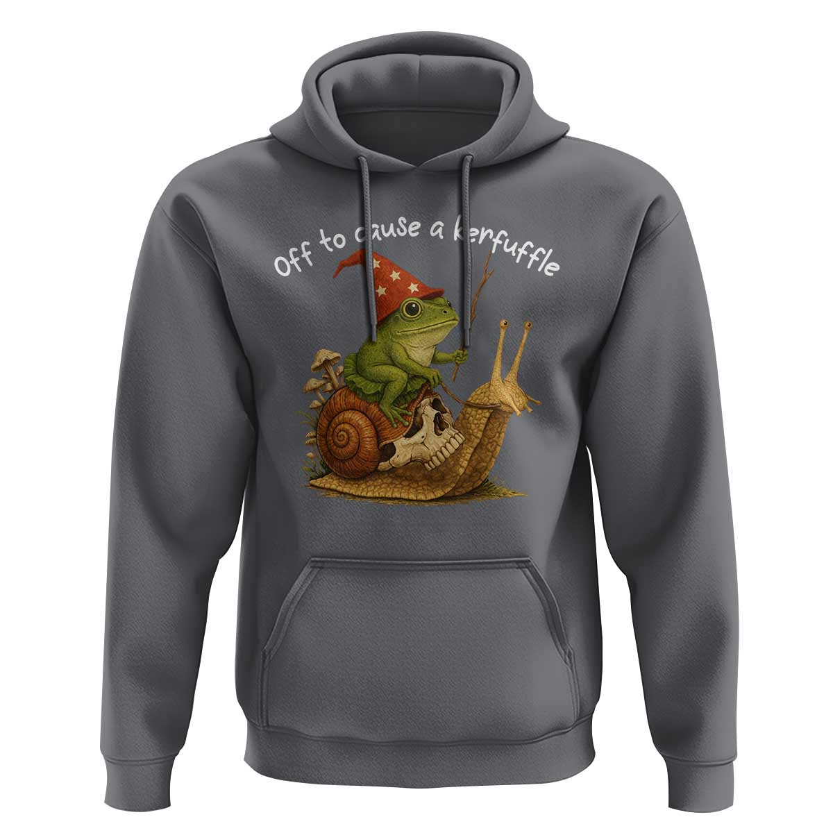 Whimsical Frog Wizard Meme Hoodie Off to Cause A Kerfuffle - Wonder Print Shop