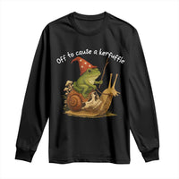 Whimsical Frog Wizard Meme Long Sleeve Shirt Off to Cause A Kerfuffle - Wonder Print Shop