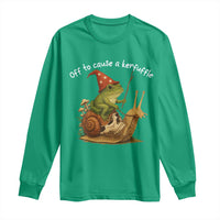 Whimsical Frog Wizard Meme Long Sleeve Shirt Off to Cause A Kerfuffle - Wonder Print Shop