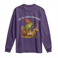 Whimsical Frog Wizard Meme Long Sleeve Shirt Off to Cause A Kerfuffle - Wonder Print Shop