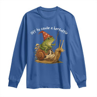 Whimsical Frog Wizard Meme Long Sleeve Shirt Off to Cause A Kerfuffle - Wonder Print Shop