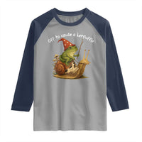 Whimsical Frog Wizard Meme Raglan Shirt Off to Cause A Kerfuffle - Wonder Print Shop