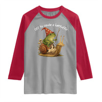 Whimsical Frog Wizard Meme Raglan Shirt Off to Cause A Kerfuffle - Wonder Print Shop