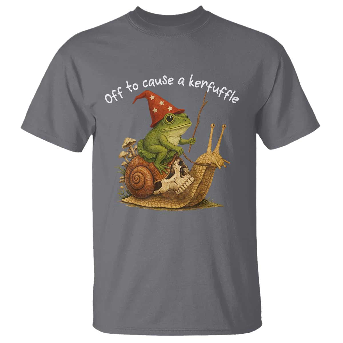 Whimsical Frog Wizard Meme T Shirt Off to Cause A Kerfuffle - Wonder Print Shop