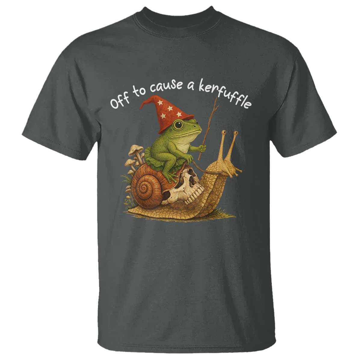 Whimsical Frog Wizard Meme T Shirt Off to Cause A Kerfuffle - Wonder Print Shop