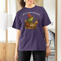 Whimsical Frog Wizard Meme T Shirt For Women Off to Cause A Kerfuffle - Wonder Print Shop