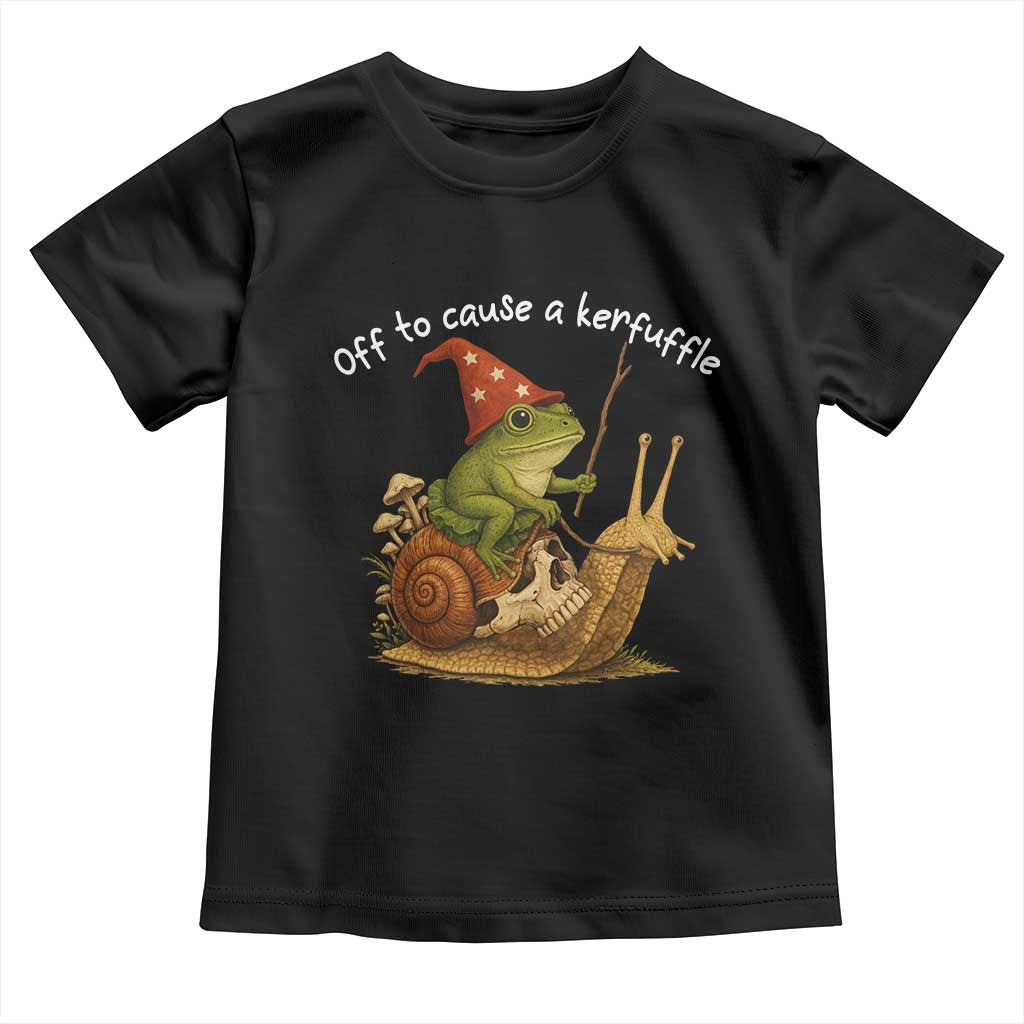 Whimsical Frog Wizard Meme Toddler T Shirt Off to Cause A Kerfuffle - Wonder Print Shop