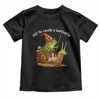 Whimsical Frog Wizard Meme Toddler T Shirt Off to Cause A Kerfuffle - Wonder Print Shop