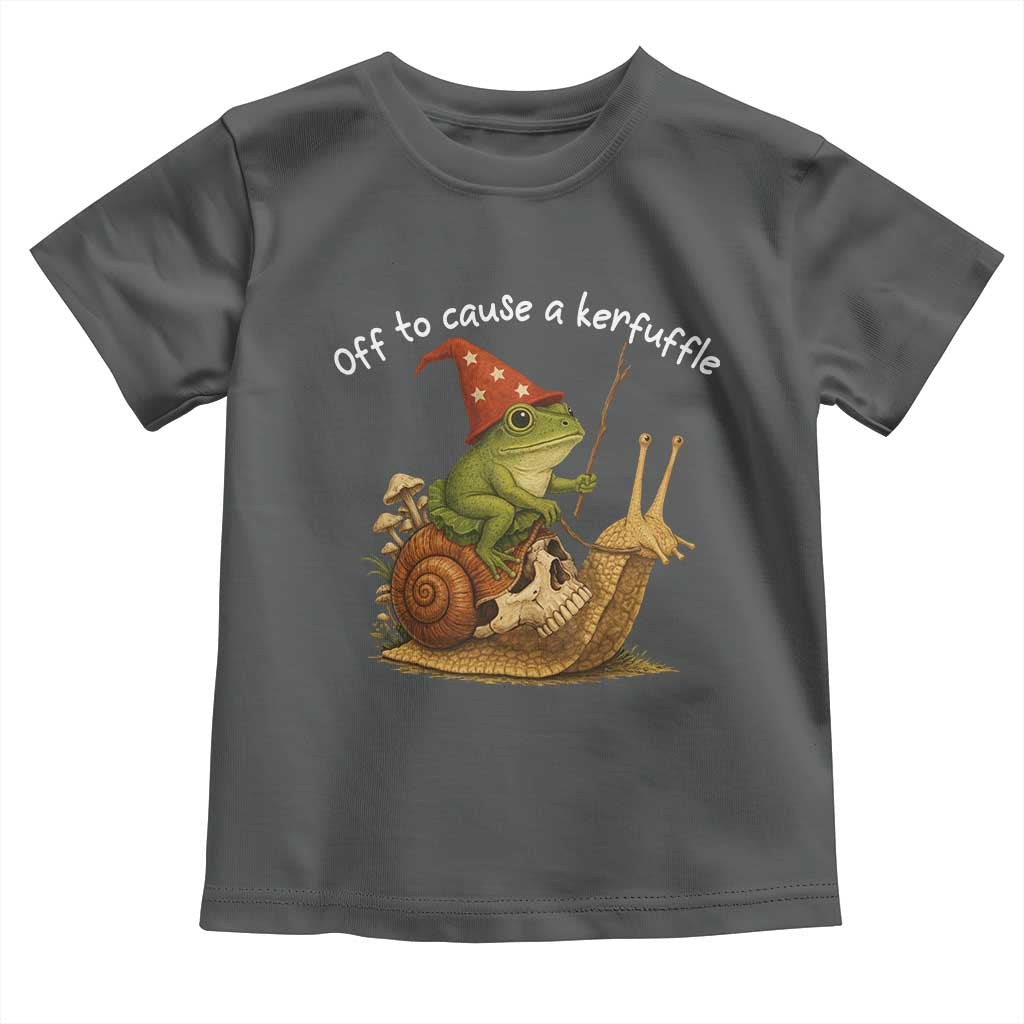 Whimsical Frog Wizard Meme Toddler T Shirt Off to Cause A Kerfuffle - Wonder Print Shop