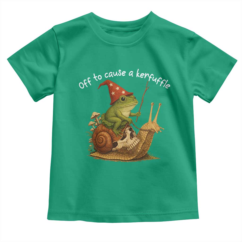 Whimsical Frog Wizard Meme Toddler T Shirt Off to Cause A Kerfuffle - Wonder Print Shop