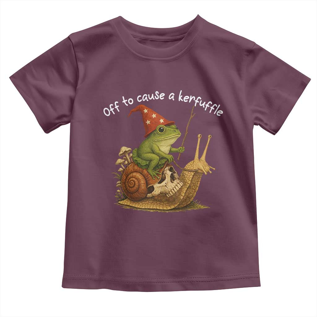 Whimsical Frog Wizard Meme Toddler T Shirt Off to Cause A Kerfuffle - Wonder Print Shop