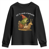 Whimsical Frog Wizard Meme Youth Sweatshirt Off to Cause A Kerfuffle - Wonder Print Shop