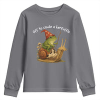 Whimsical Frog Wizard Meme Youth Sweatshirt Off to Cause A Kerfuffle - Wonder Print Shop