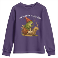 Whimsical Frog Wizard Meme Youth Sweatshirt Off to Cause A Kerfuffle - Wonder Print Shop